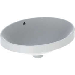 Lavabo à encastrer VariForm oval 500x400mm sans trou de robinetterieavec trop plein blanc