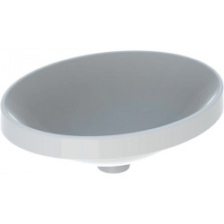 Lavabo à encastrer VariForm oval 500x400mm sans trou de robinetterie sans trop plein blanc