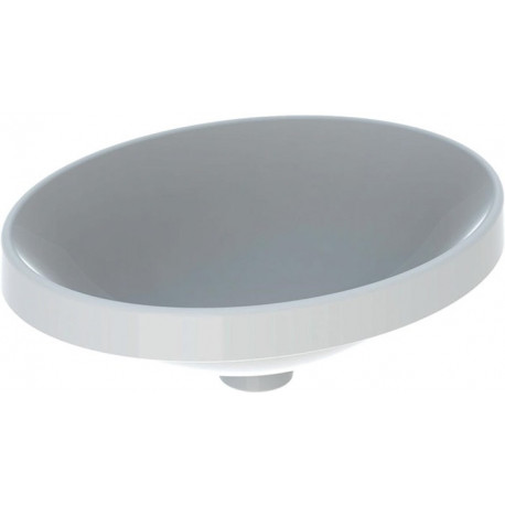 Lavabo à encastrer VariForm oval 500x400mm sans trou de robinetterie sans trop plein blanc