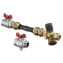 Kit de raccordement compteur de chaleur avec Cocon QTZ, forme droite, DN 25 180 - 1300 l / h OVENTROP