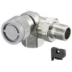 Vanne thermostatique série AQ M 30 x 1,5, angle coudé DN 15, OVENTROP à gauche