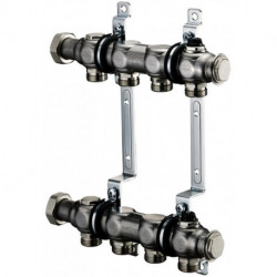 Distributeur inox Multidis SH pour raccordement radiateur, G 3/4Z AG 8 cercles OVENTROP