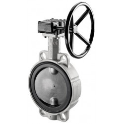 VANNE PAP. A OREILLES LISSE, VOLANT, DN100, PN16, JOINT EPDM