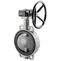VANNE PAP. A OREILLES LISSE, VOLANT, DN100, PN16, JOINT EPDM
