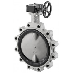 VANNE PAP. A OREILLES TAR., VOLANT, DN100, PN16, JOINT EPDM