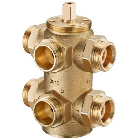 RobinetA TOURNANT SPHERIQUE 6 VOIESOPTIBAL W6 , DN15, 3/4 M