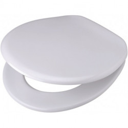 Siège WC V.I.P. avec couvercle, avec fixation en acier inoxydable blanc