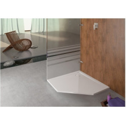 Receveur de douche pentagonal MUNA ultraplat m AR 1000x1000x30mm blanc