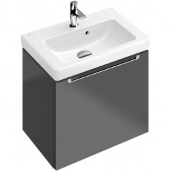 Lave-mains, 450 x 370 mm, Rectangulaire, pour robinetterie monotrou , troude robinetterie percé,avec trop-plein, En porcelaine sanitaire Blanc CeramicPlus