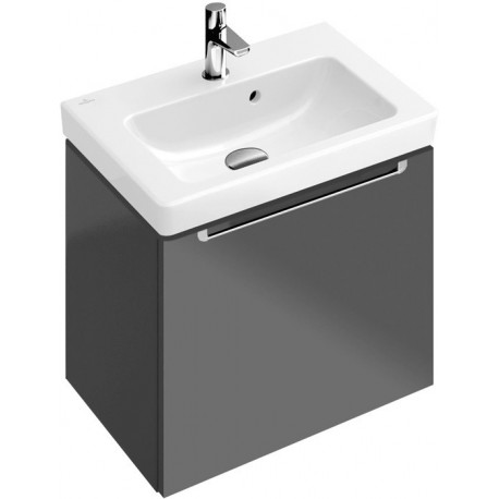 Lave-mains, 500 x 400 mm, Rectangulaire, pour robinetterie monotrou , troude robinetterie percé,avec trop-plein, En porcelaine sanitaire Blanc CeramicPlus