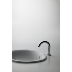 Lavabo à encastrer rond, sans trou pour robinetterie, avec trop-plein blanc TOTO