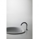 Lavabo à encastrer rond, sans trou pour robinetterie, avec trop-plein blanc TOTO