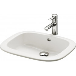 Lavabo carré à encastrer, sans trou pour robinet, avec trop-plein blanc TOTO