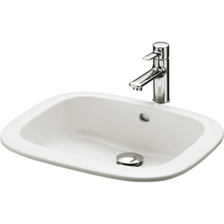 Lavabo carré à encastrer, sans trou pour robinet, avec trop-plein blanc TOTO