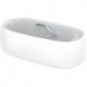 Baignoire flottante sur pied, avec poignée de baignoire, ronde blanc mat TOTO