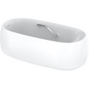 Baignoire flottante sur pied, avec poignée de baignoire, ronde blanc mat TOTO