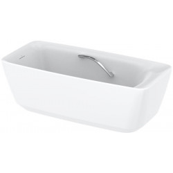 Baignoire flottante sur pied, avec poignée de bain, carré blanc mat TOTO