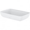 Vasque à poser CE sans trou pour robinetterie, avec trop-plein blanc mat 600 mm, avec robinet à tige, carré TOTO