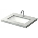 Vasque à encastrer WU carré, sans trou pour robinet, avec trop-plein blanc 600 mm TOTO