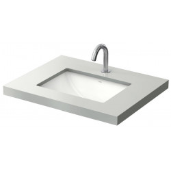 Vasque à encastrer WU carré, sans trou pour robinetterie, avec trop-plein blanc 500 mm TOTO