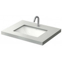 Vasque à encastrer WU carré, sans trou pour robinetterie, avec trop-plein blanc 500 mm TOTO