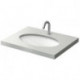 Lavabo sous plan WU rond, sans trou pour robinetterie, avec trop-plein blanc 600 mm TOTO