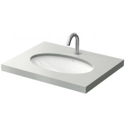 Lavabo sous plan WU rond, sans trou pour robinetterie, avec trop-plein blanc 600 mm TOTO