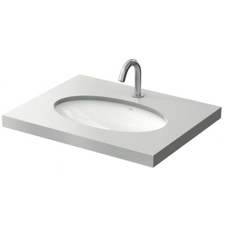Lavabo sous plan WU rond, sans trou pour robinetterie, avec trop-plein blanc 600 mm TOTO