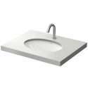 Lavabo sous plan WU rond, sans trou pour robinetterie, avec trop-plein blanc 500 mm TOTO