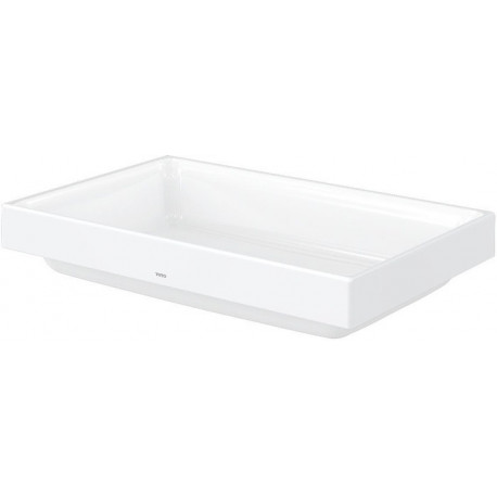 Vasque à poser CS carré, sans trou pour robinetterie, avec trop-plein blanc 600 mm TOTO