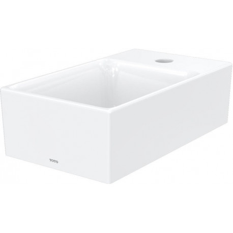 Lave-mains à poser CS carré, avec trou pour robinet, sans trop-plein blanc 400 mm TOTO