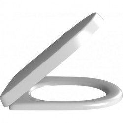 Abattants de toilette, charnières en acier inoxydable, En Duroplast Blanc