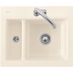 Subway 60 XM flat, Éviers à encastrement affleurant, 585 x 475 mm, Évier non réversible, Installation à fleur dans un plan de travail en pierre naturelle ou reconstituée (d'épaisseur mini : 3 cm) chroméite brillant