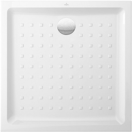 O.novo, Receveurs de douche carrés, 1000 x 1000 x 60 mm, Profondeur: 30 mm, Carré, en céramique, à poser ou à encastrer à fleur, sur pieds ou à poser, Céramiqueavec pastilles et surface brillante