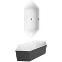 Baignoire à encastrer SQUARO Slim Line hexagone 1900 x 800 mm étoile blanche VILLEROY & BOCH