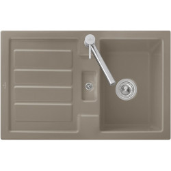 Flavia 45, Éviers encastrés, 800 x 510 mm, L'évier est réversible, Évier à encastrer, Évier réversible, Évier inclus Vidage automatique Ebony