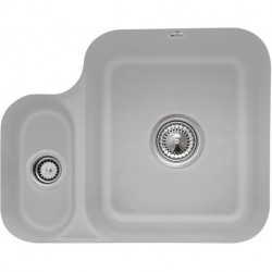 Cisterna 60B, Éviers à encastrer par le dessous, 545 x 440 mm, Installation sous un plan de travail en pierre naturelle ou reconstituée, Cuve sous-plan inclus Vidage manuel, chroméé, Set de fixation Vide-sauce Timber