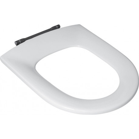 Accessoires appartenant à plusieurs collections, Abattants de toilette, à axe reliant les 2 charnières, charnières en acier inoxydable, En Duroplast Blanc