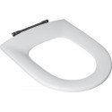 Accessoires appartenant à plusieurs collections, Abattants de toilette, à axe reliant les 2 charnières, charnières en acier inoxydable, En Duroplast Blanc