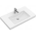 Vasques classiques, 1000 x 470 mm, Rectangulaire, modèle meulé, pour robinetterie à 3 trou s, troude robinetterie central percé,avec trop-plein, En porcelaine sanitaire Blanc