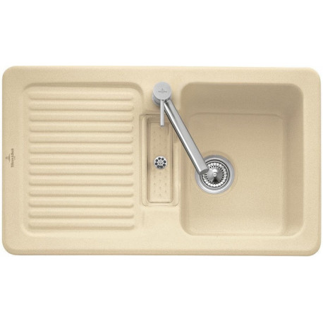 Condor 50, Éviers encastrés, 860 x 510 mm, L'évier est réversible, Évier à encastrer, Évier réversible, Évier inclus Vide-sauce, transparent et Vidage automatique Snow White brillant