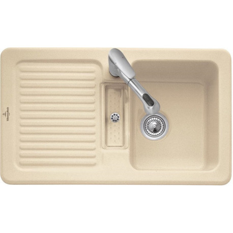 Condor 50, Éviers encastrés, 860 x 510 mm, L'évier est réversible, Évier à encastrer, Évier réversible, Évier inclus Vide-sauce, transparent et Vidage manuel, chromé Snow White brillant