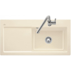 Subway 60 XL flat, Éviers à encastrement affleurant, 965 x 475 mm, Disponibleavec égouttoir à droite ou à gauche, Installation à fleur dans un plan de travail en pierre naturelle ou reconstituée, Évier non réversible Graphite