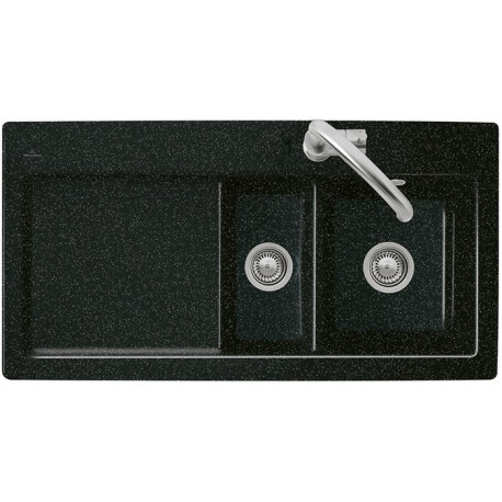 Lavabo à encastrer SUBWAY 60 XR FLAT 965 x 475 mm, vasque à droite actionnement excentrique fossile VILLEROY & BOCH