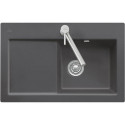 Evier à encastrer SUBWAY 45 FLAT 745 x 475 mm, vasque à gauche actionnement excentrique bois VILLEROY & BOCH