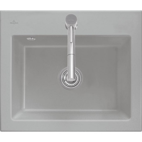 Subway 60 S, Éviers encastrés, 600 x 510 mm, Disponibleavec égouttoir à droite ou égouttoir à gauche, Évier à encastrer, Évier inclus Vidage automatique Ivory