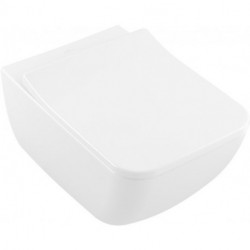 Venticello, Cuvette à fond creux, 375 x 560 mm, Angulaire, DirectFlush, modèle suspendu, sortie horizontale, En porcelaine sanitaire Blanc CeramicPlus