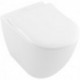 Cuvette Subway 2.0370 x 560 mm, DirectFlush, modèle sur pied, pour installation près du mur, sortie horizontale, sortie verticale possibleavec coude vario, En porcelaine sanitaire Pergamon CeramicPlus