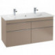 Meubles sous vasque, 1153 x 590 x 502 mm, modèle suspendu, En bois Glossy Grey