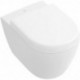 Cuvette Subway 2.0 355 x 480 mm, DirectFlush, modèle suspendu, sortie horizontale, En porcelaine sanitaire Blanc